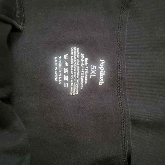 Popilush Black Button Down Sleeveless Tummy Control Tank Top Bodysuit Size 5XL - Picture 12 of 12